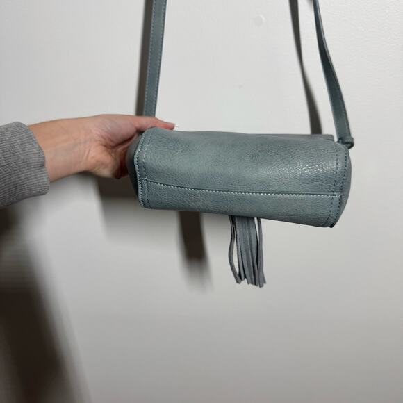 Antik Kraft Mini Shoulder Bag BlueFabric Print Snap Close Adjustable Strap Purse - Picture 6 of 9